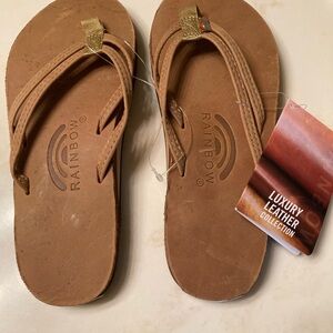 Womens Rainbow Sand Piper Buckskin Leather Sandals.
